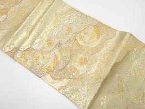 道長取りに鳳凰・花丸文様織り出し　袋帯